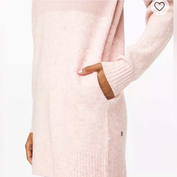 Lululemon Restful Intention Cashmere Wool Blend Sweater Dress - Blush Pink - XS - Picture 5 of 15
